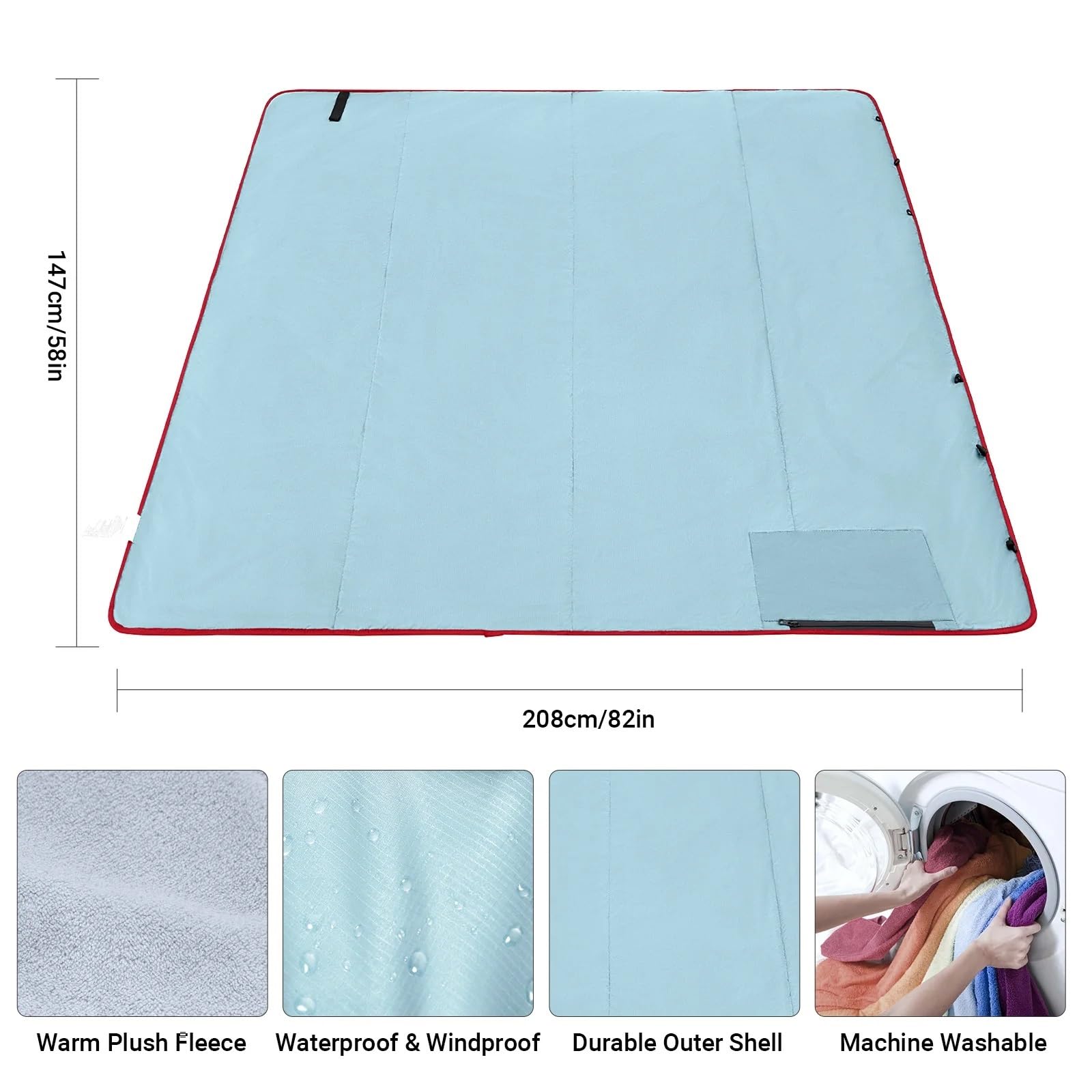 Coperta Da Picnic For Esterni, Coperta Da Spiaggia Extra Large, Tappetino Da Sabbia Leggero, Coperta Da Picnic For Spiaggia, Campeggio, Parco, Patio(LIGHTBLUE)