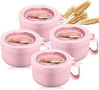 Vista 11 de Maxdot 4 piezas de tazón para microondas de ramen, tazones de sopa instantánea aptos para microondas con tapas, tazones grandes de sopa con asas
