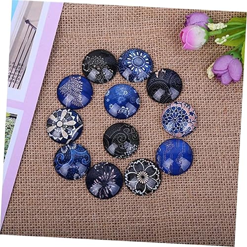 Miniatura 2 de 20 piezas de bandeja redonda de cuentas colgantes de cristal con parte trasera plana, cabujones de cristal con parte trasera plana para