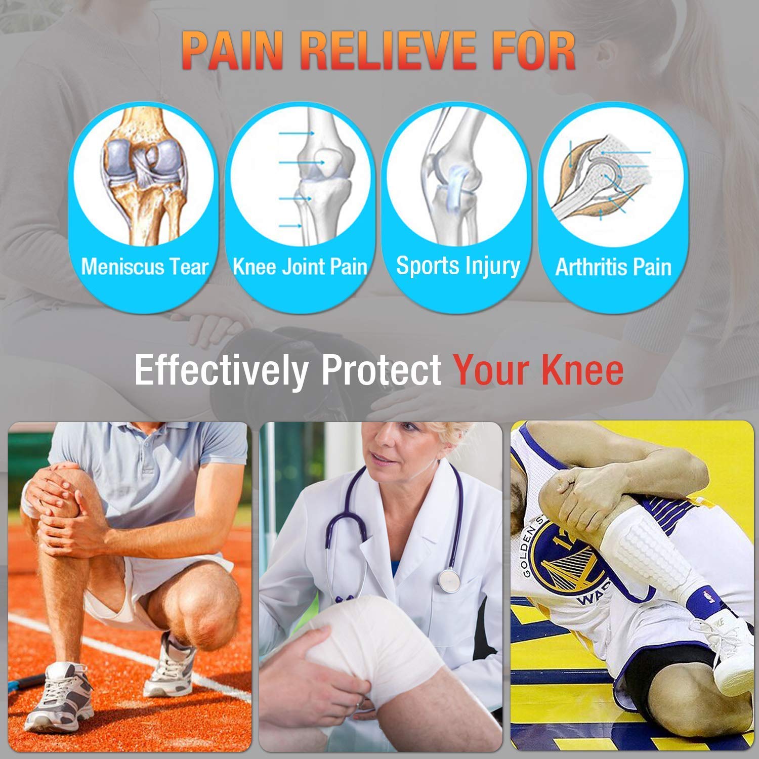 Gеt Sресіаl Prісе ARRIS Heating Knee Pad with Massage, Heated Knee Brace Wrap with 7.4V Battery for Knee Injury, Arthritis, Joint Pain, Soreness, Cramps, Meniscus Pain & Muscle pain Relief Hot Therapy.
