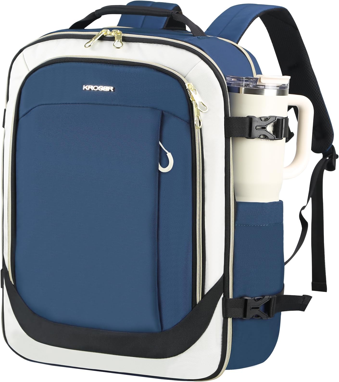 KROSER Laptop Backpack Large Computer Backpack Fits up to 17 Inch Laptop Water-Repellent 40L Travel Backpack Casual Daypack for Business/College/Women/Men-Beige/Haze Blue/Black