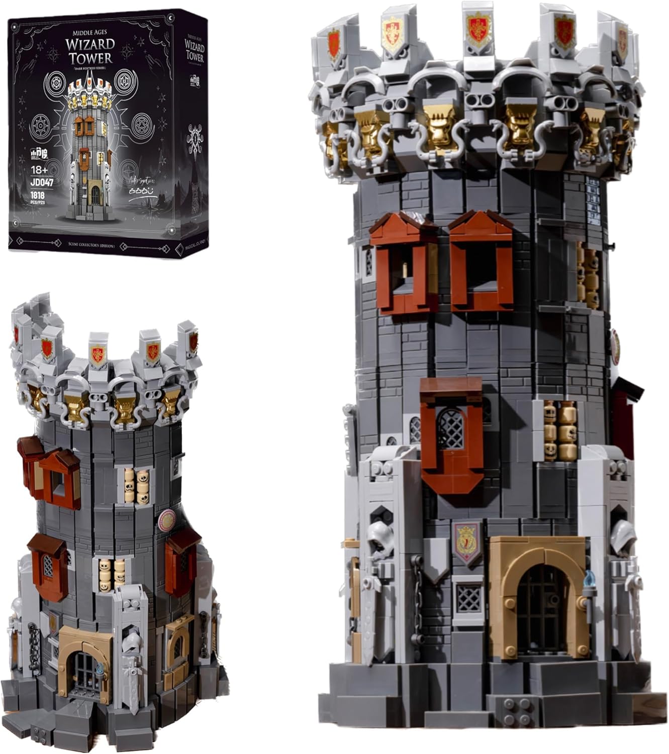 RWSEFK Medieval Wizards Tower Building Blocks, Medieval Tower Toy Set, 1818 Pcs, Collection Gift for Adult and Film Fans, Living Room Decorations
