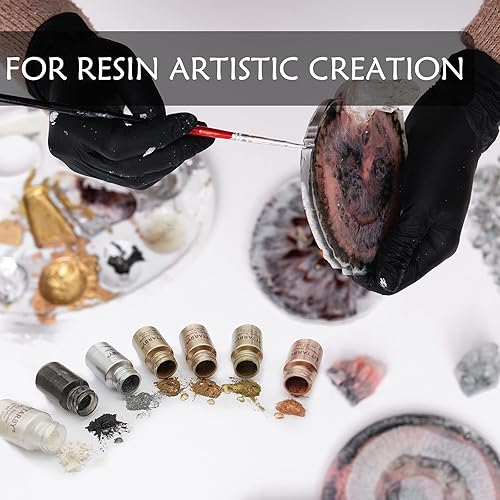 Miniatura 4 de Polvo de pigmento metálico para resina epoxi, cobreplataoronegroperla blanca en polvo, tinte de mica real fina para Kintsugi, artes de pintura,