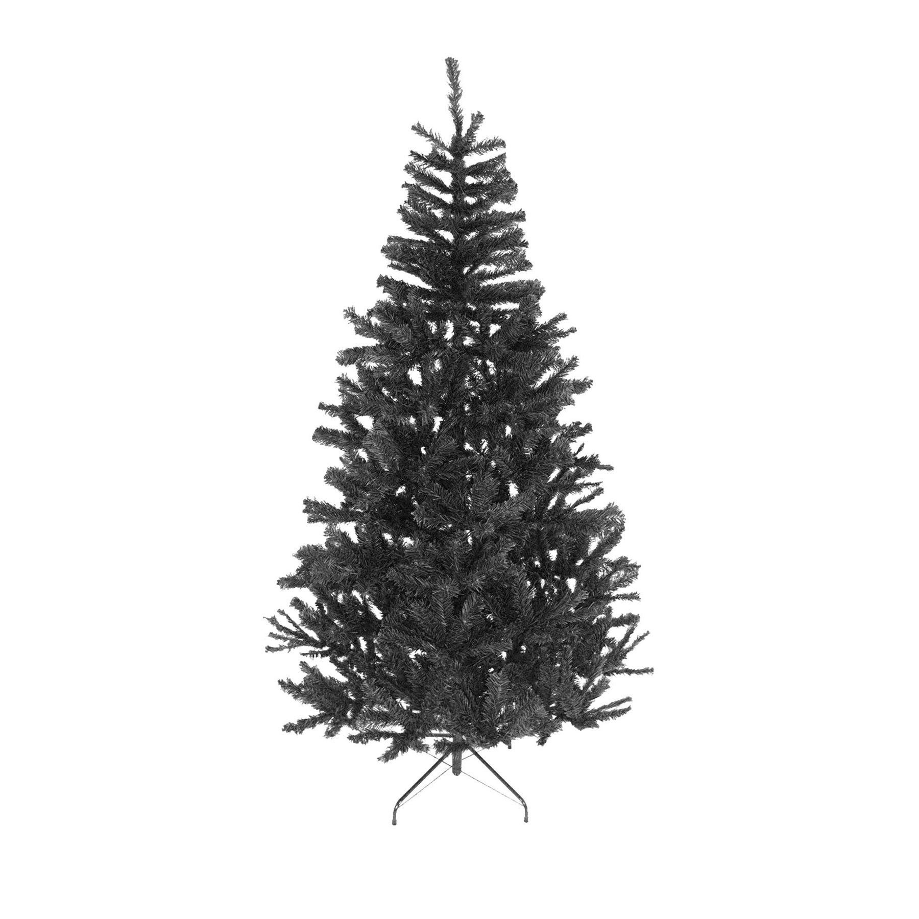 Shatchi Black 5Ft/1.5M Alaskan Pine Artificial Christmas Tree Bushy 390 Tips With Metal Stand Xmas Home Decorations, Pvc, 150Cm