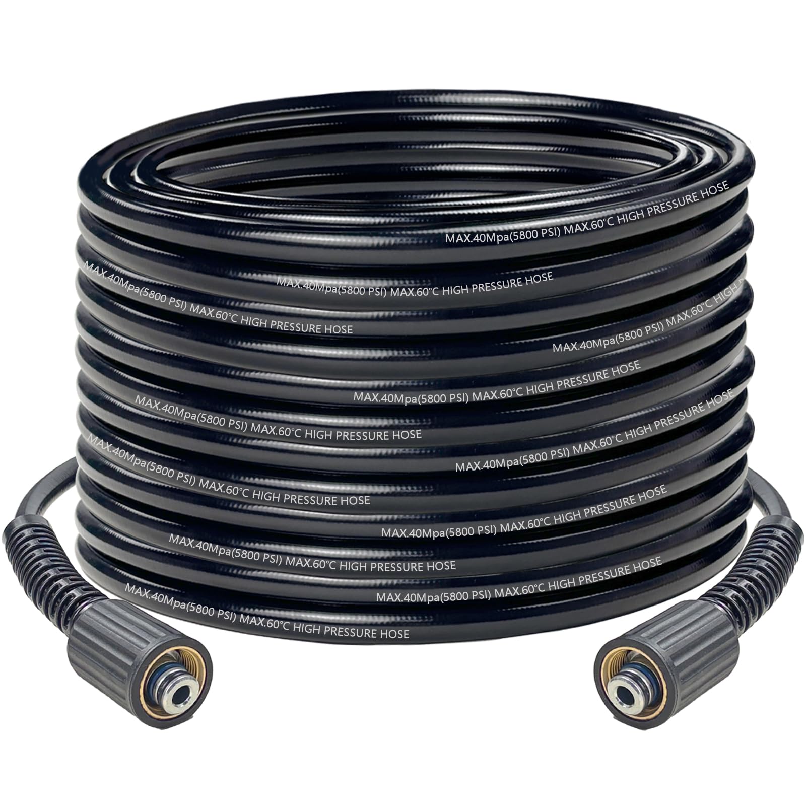 M22 High Pressure Washer Hose,15M/49Ft Kink Resistant Power Washer Hose,5800PSI Pressure Asher Accessory,14mm Female Replacement Jet Wash Hose for Most Brands