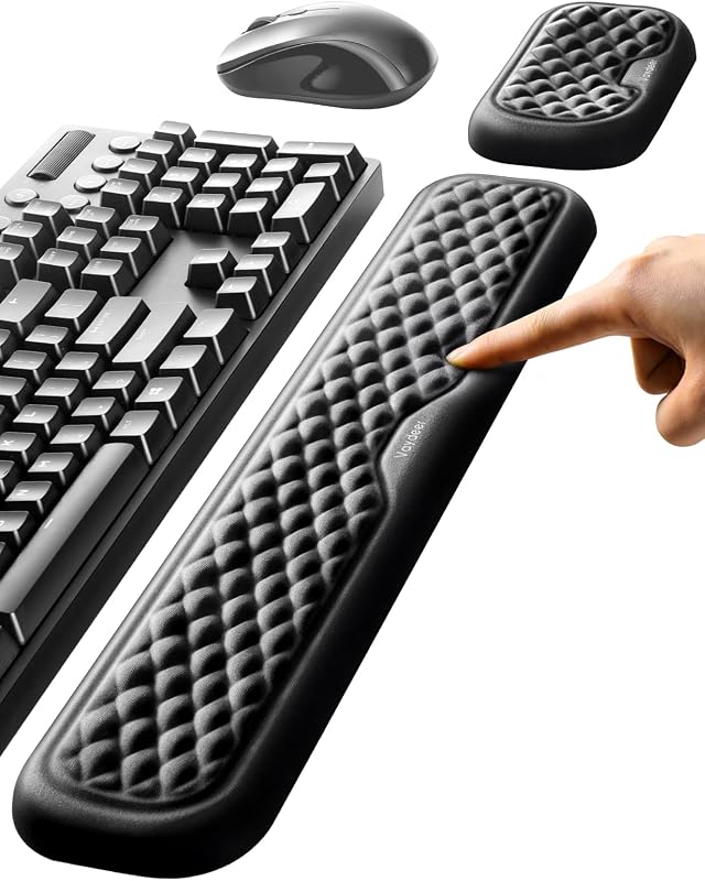 Soporte de muñeca Vaydeer para teclado y ratón, almohadilla ergonómica de soporte de muñeca para computadora, cojín de brazo de espuma viscoelástica suave para escritorio, escritura de portátiles de oficina con palma de la mano