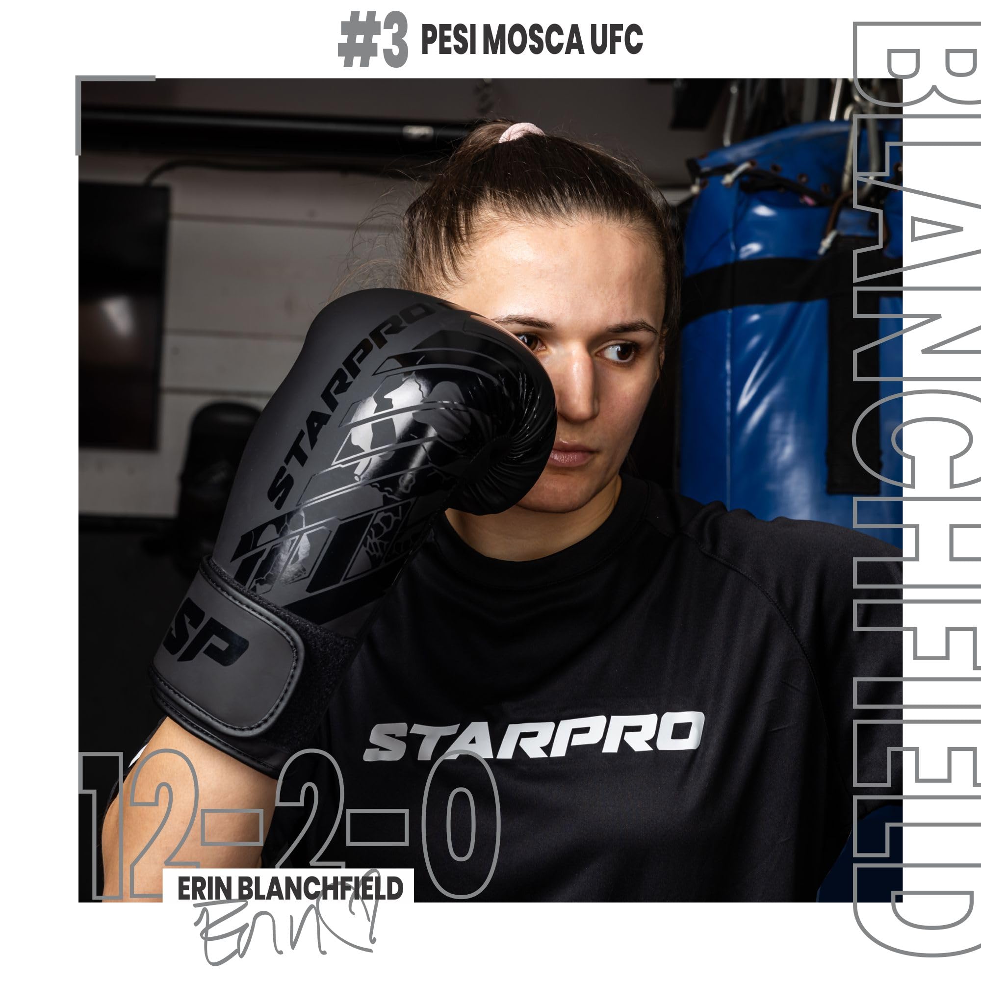 Starpro Guantoni da boxe Obsidian Nero Opaco - Pelle Fuax - Guanti da allenamento, sparring e kickboxing per uomini e donne - 8oz 10oz 12oz 14oz 16oz