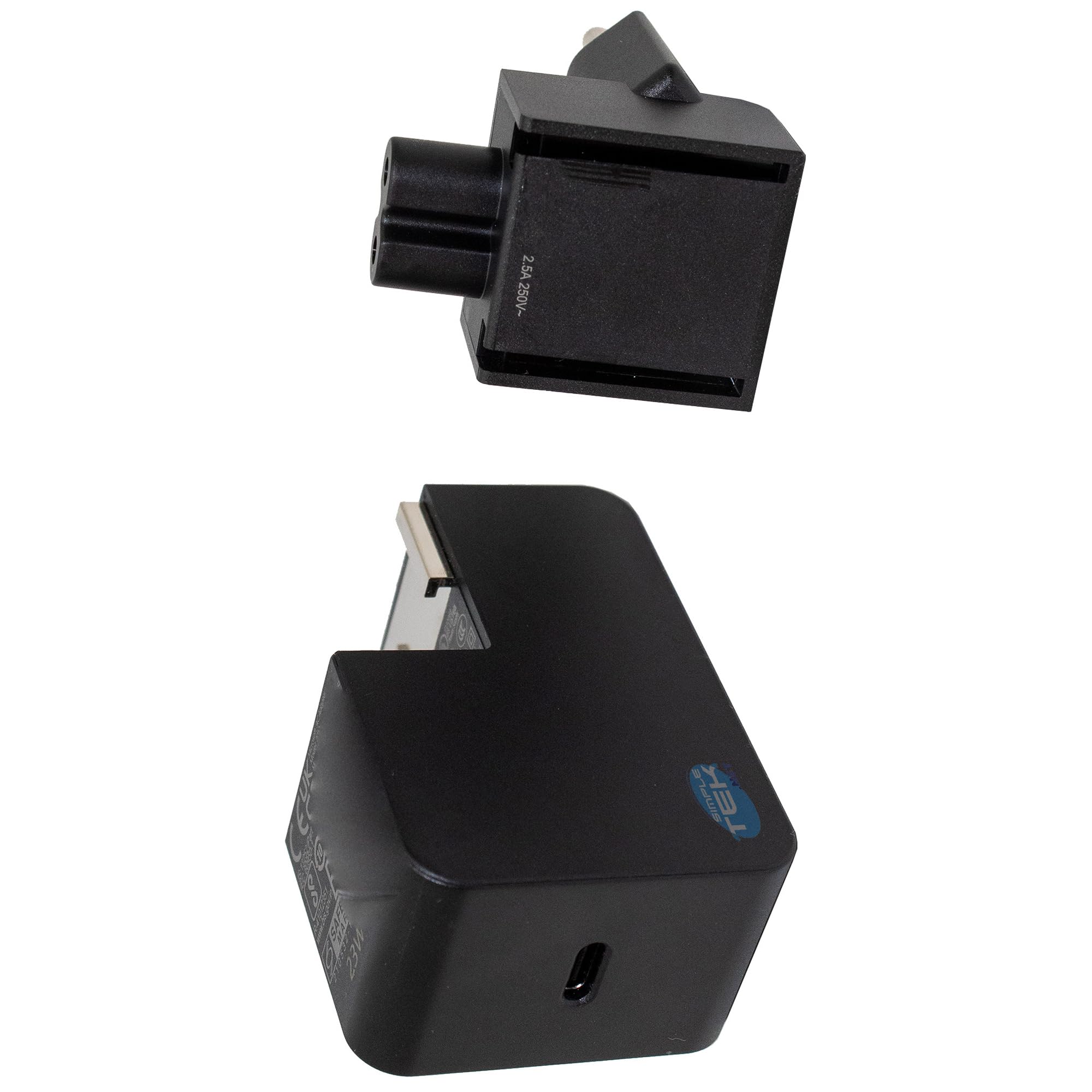 SIMPLETEK - Universelles USB-C-Netzteil 23 W - 5 V 9 V 12 V | Ideal für Smartphones, Tablets und mobile Geräte | Multi-Spannung