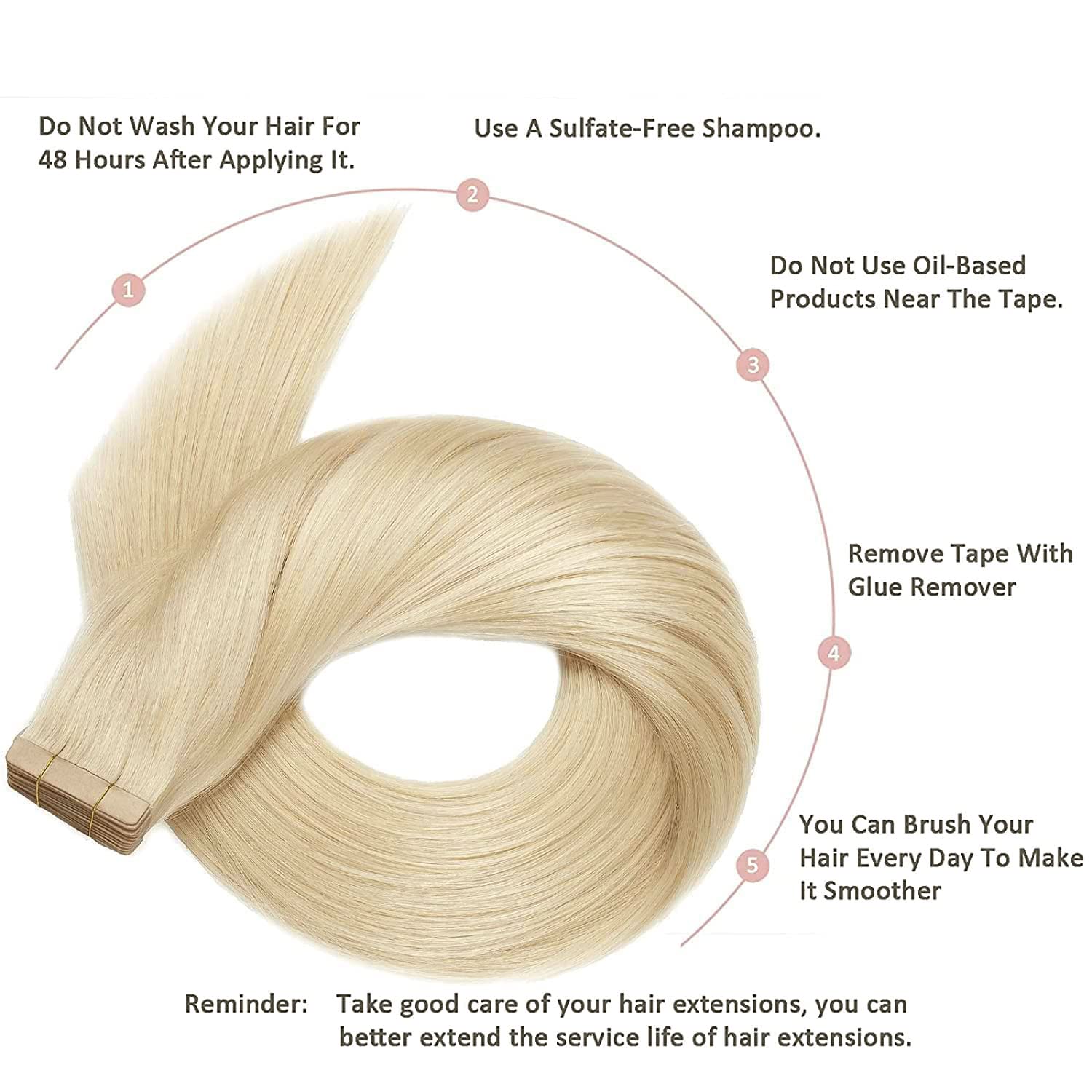 Hotlulana Extension Capelli Veri Biadesivo Biondo Platino(#60) Extension Capelli Veri 22Pollici 20pcs 55cm 50g Invisible Extension Biadesive Capelli Veri Remy Skin Weft Tape in Hair Extensions.