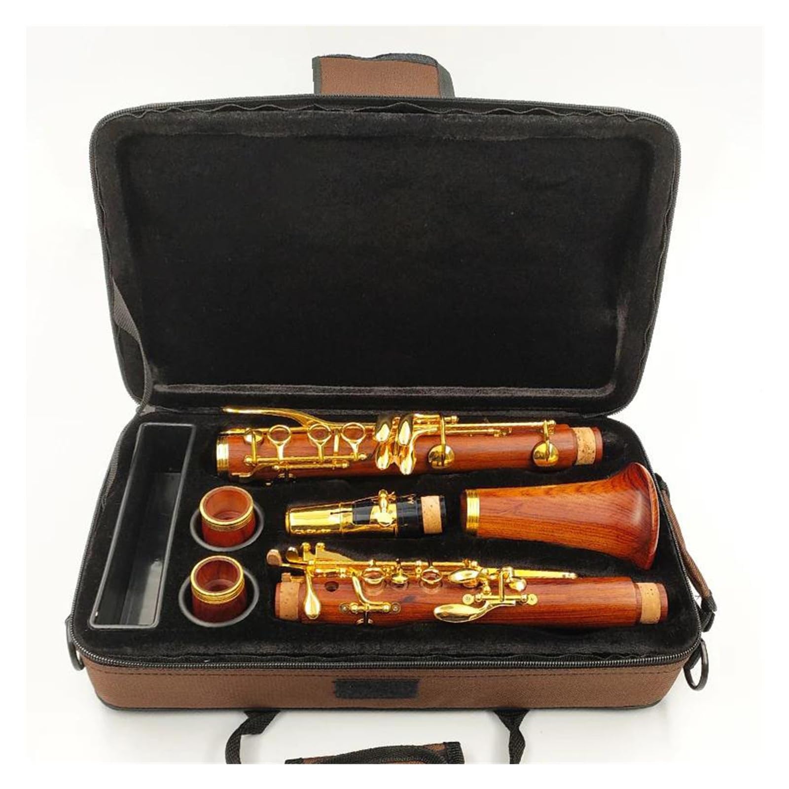 Clarinete Profesional Cuerpo De Tubo De Palisandro Clarinete Tono Bb 17 Teclas Clarinete Con Llaves Chapadas En Oro Con Caja De Almacenamiento