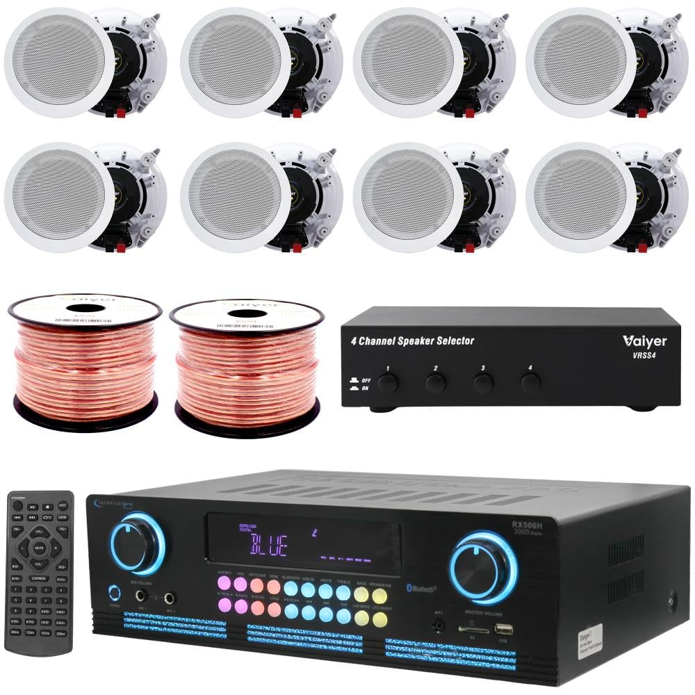 Vaiyer Home Theater System Kit, 2000 W Bluetooth Amplifier