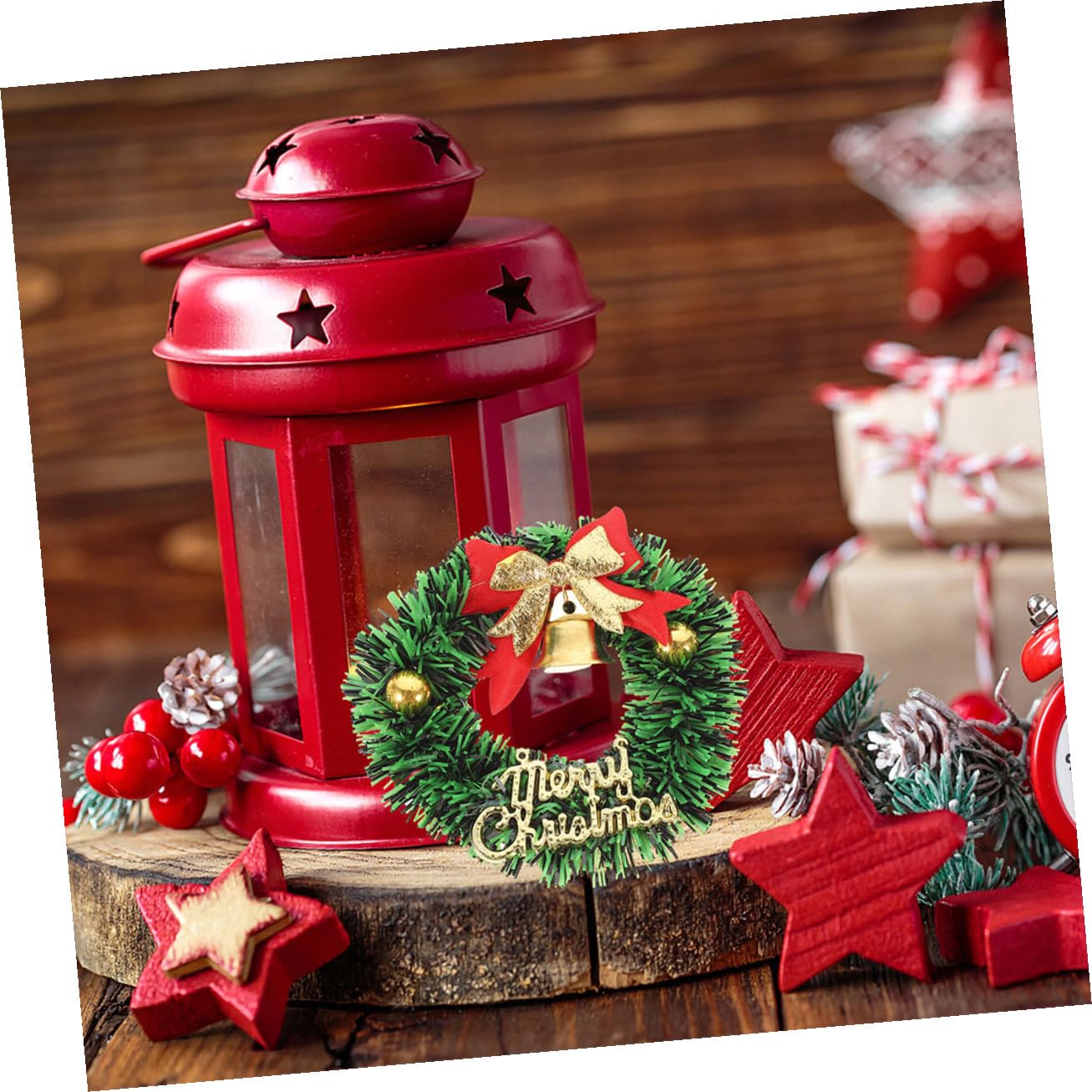 Gatuida 20 Piezas Mini Guirnalda Navideña Artificial para Manualidades y Decoración De Invierno Guirnalda Pequeña con Lazo para Adornos Navideños