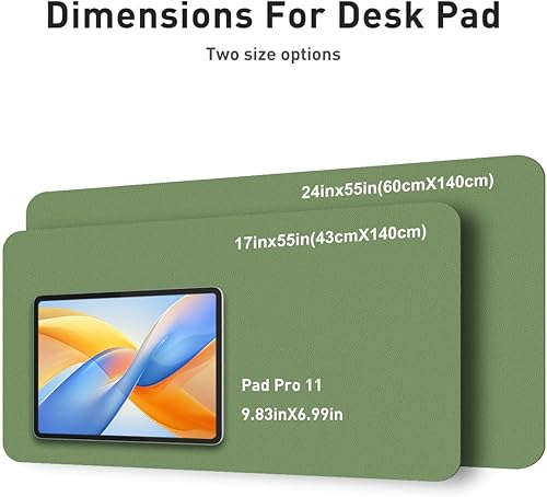 Miniatura 447 de Aothia Tapete protector de escritorio, alfombrilla para mouse, antideslizante, impermeable, de piel sintética, secante de escritorio, para Verde