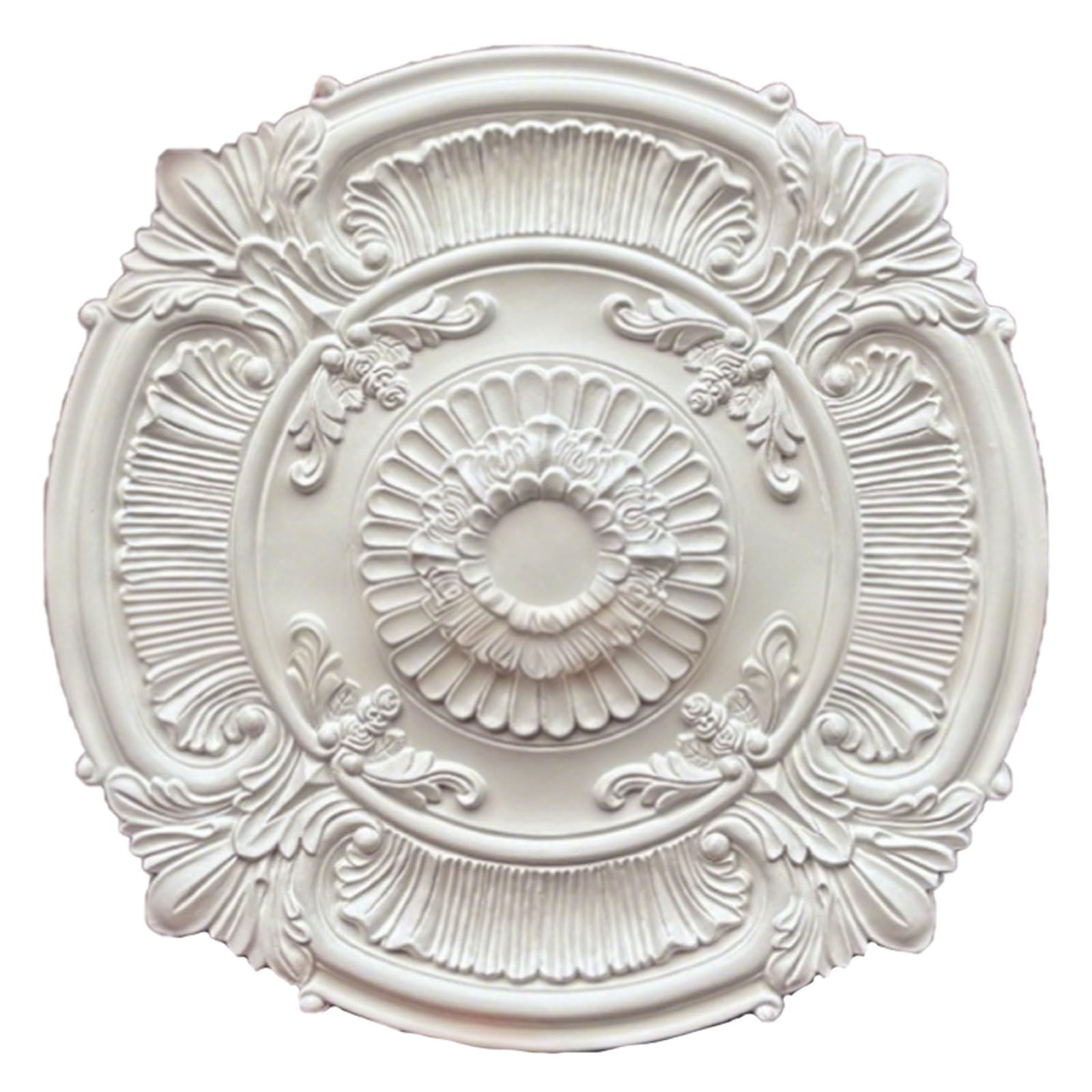 Foelanne White A Ceiling Medallion White Lightweight Pu No Drilling Multiple Sizes(,49Cm)