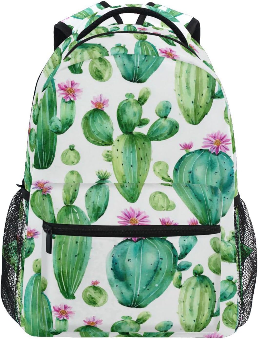 Wamika Watercolor Cactus Backpacks for Girls Kids Boys Tropical Desert Plant Cacti School Book Bags Waterproof Student Laptop Backpack College Carrying Bag Casual Lightweight Travel Sports Day packs