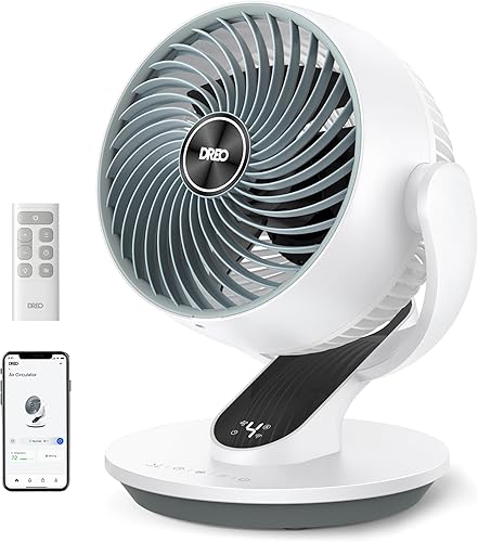 Dreo Ventilador inteligente para dormitorio, ventilador vertical de 120 y oscilante de 90 con control remotovoz, circulador de aire silencioso de 13