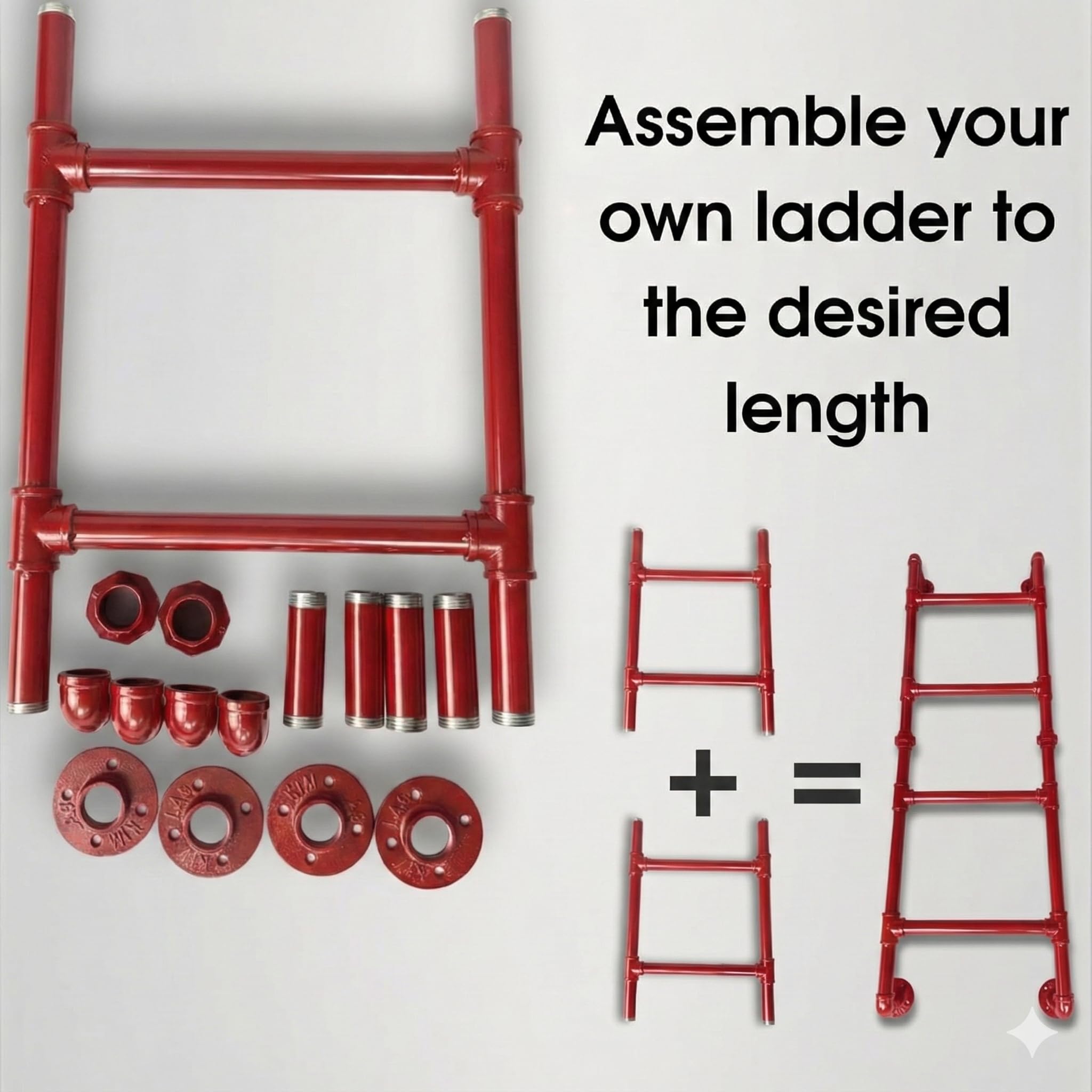 Escalera modular de pared – Escalera de emergencia de 4 peldaños para ventana, perchero – Uso interior y exterior – Escalera fija de 4 pasos – Estructura tubular para hogar – Resistente a la oxidación
