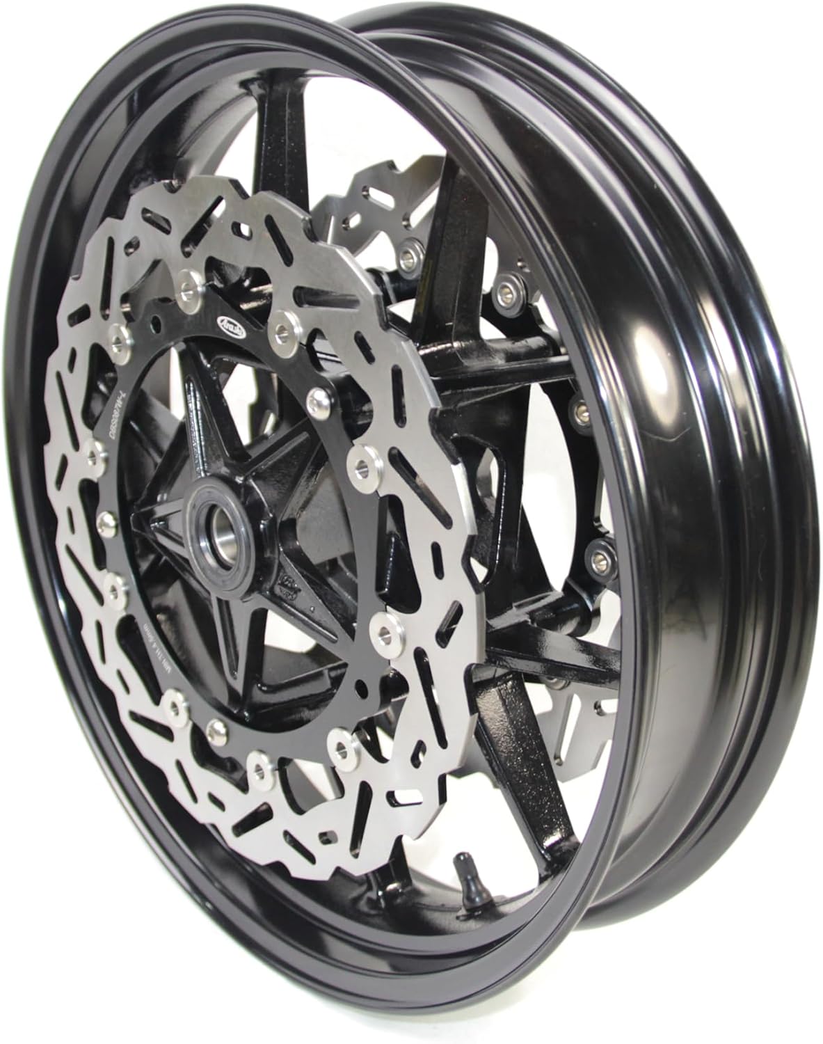 Gloss Black Front Wheel Rim Compatible with BMW S1000RR K46 2009-2018, S1000R K47 2014-2018, Motorcycle Replacement Accessories Parts