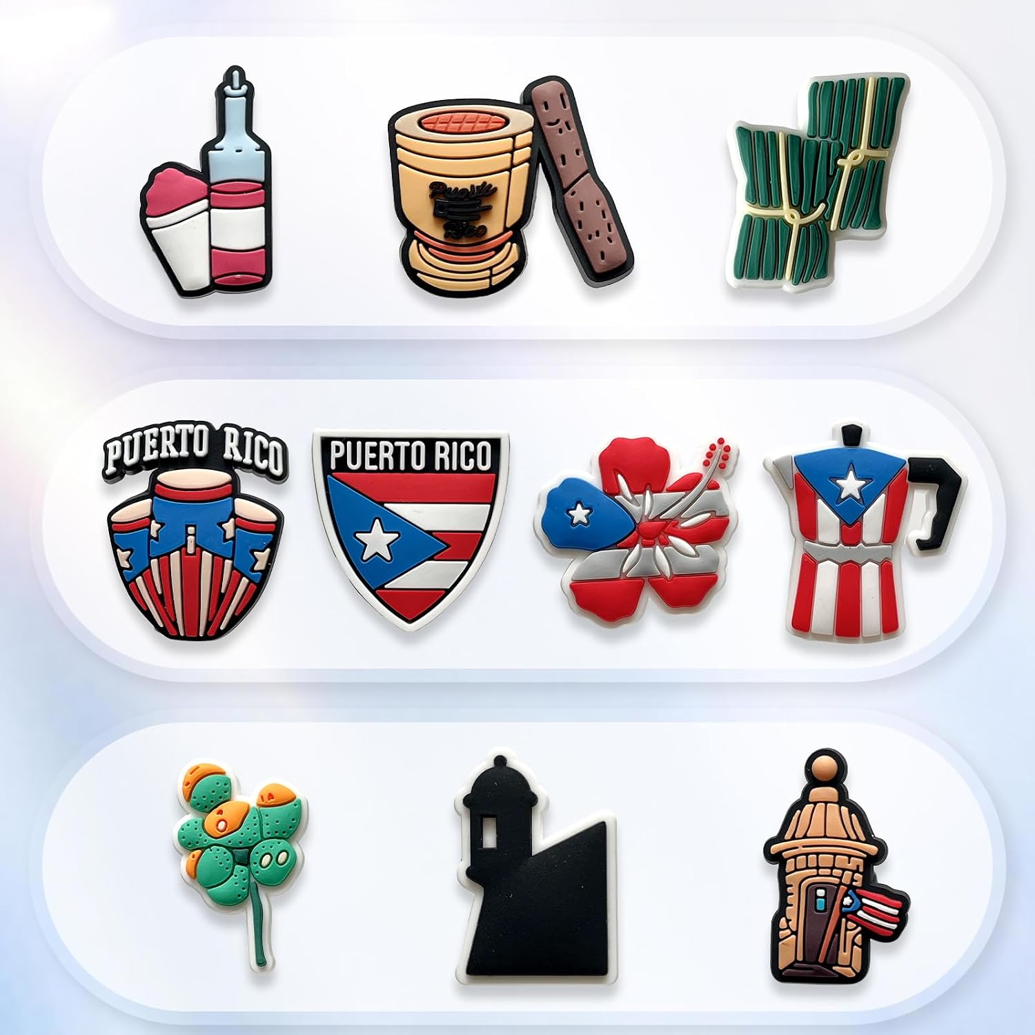 10 15 20Pcs Puerto Rico Australia Canada Shoe Charms Decorations for Croc Clogs Sandals