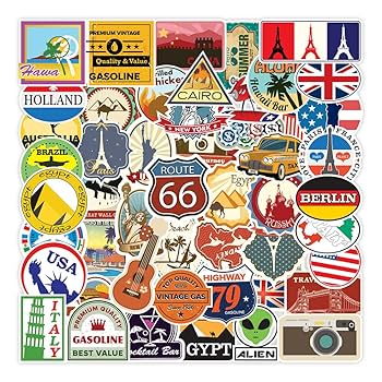 Amazon.co.jp: 旅行都市ステッカーセット 100枚 トラベル 防水