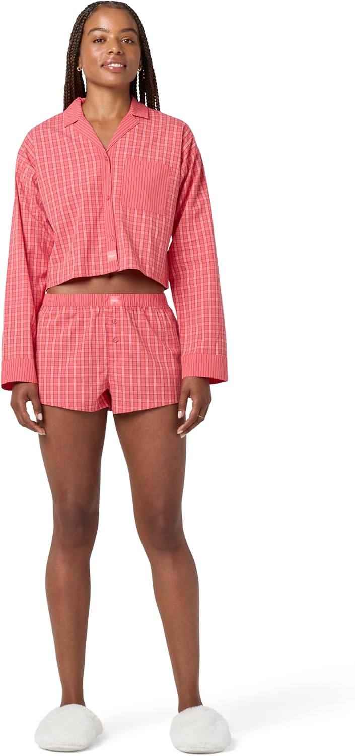 florence by mills womens Micro-plaid Poplin Pajama Shortie - Image 6
