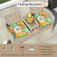 Vista 4 de Magpie Fabrics - Funda de cojín para exterior de repuesto de 2 piezas, ¡SIN inserto! Funda impermeable con lazos para decorar sillas de jardín