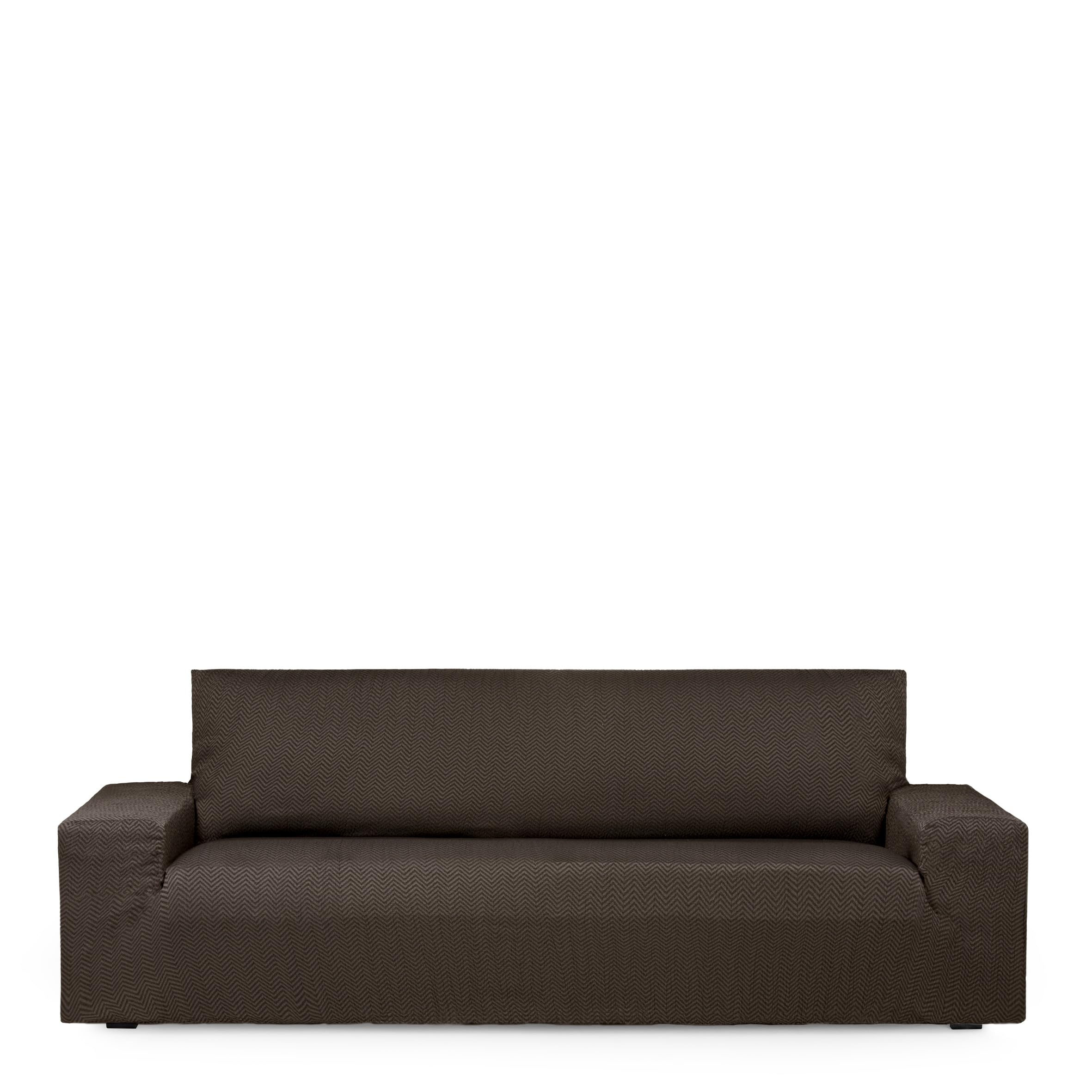 Housse de canapé extensible Eysa Luz marron 4 places finition haut de gamme