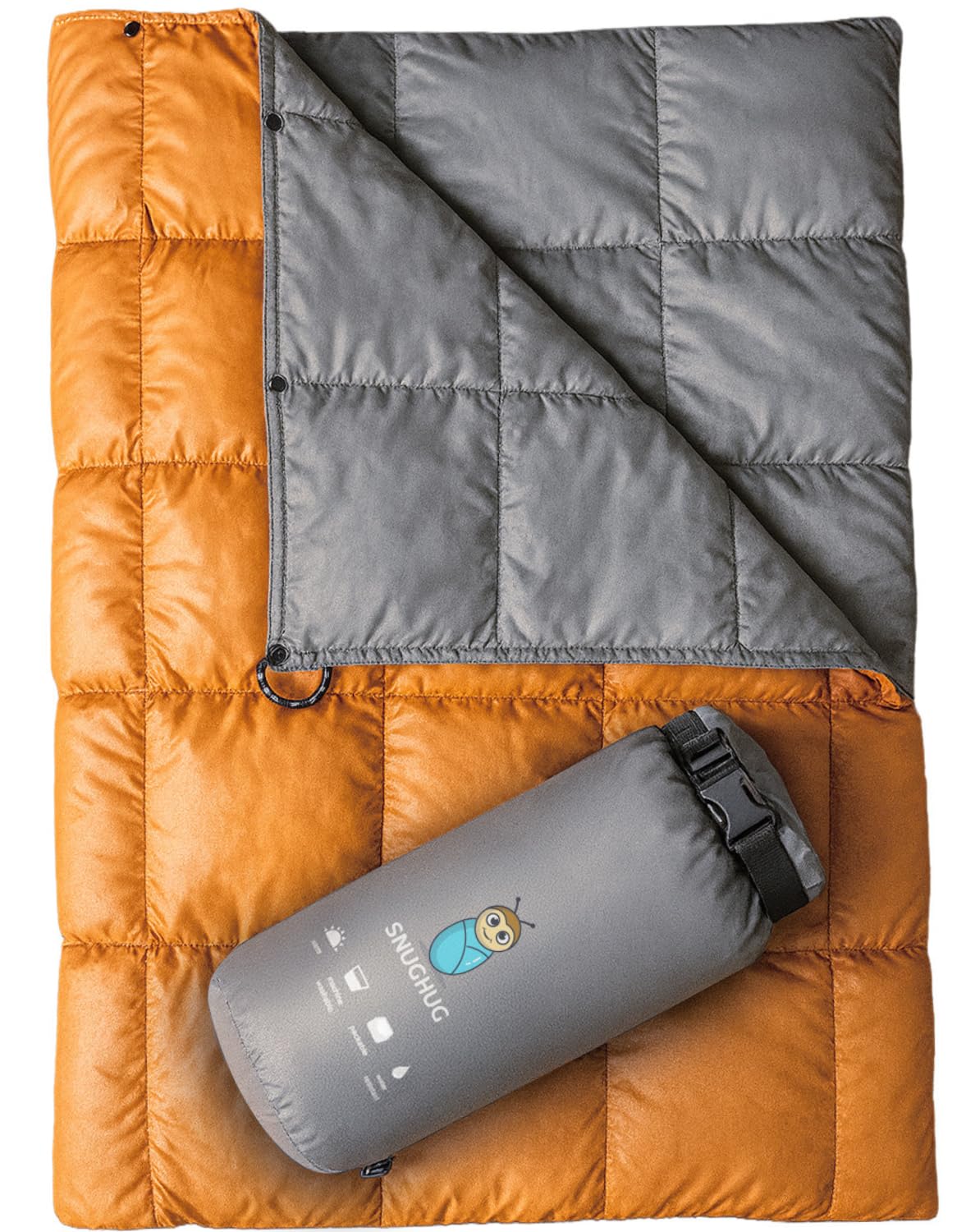 SnugHug Puffy Blanket for Cold Weather - Down Camping Blanket with Sustainable Insulation, Lightweight & Warm Outdoor Camping Quilt, Water-Resistant,