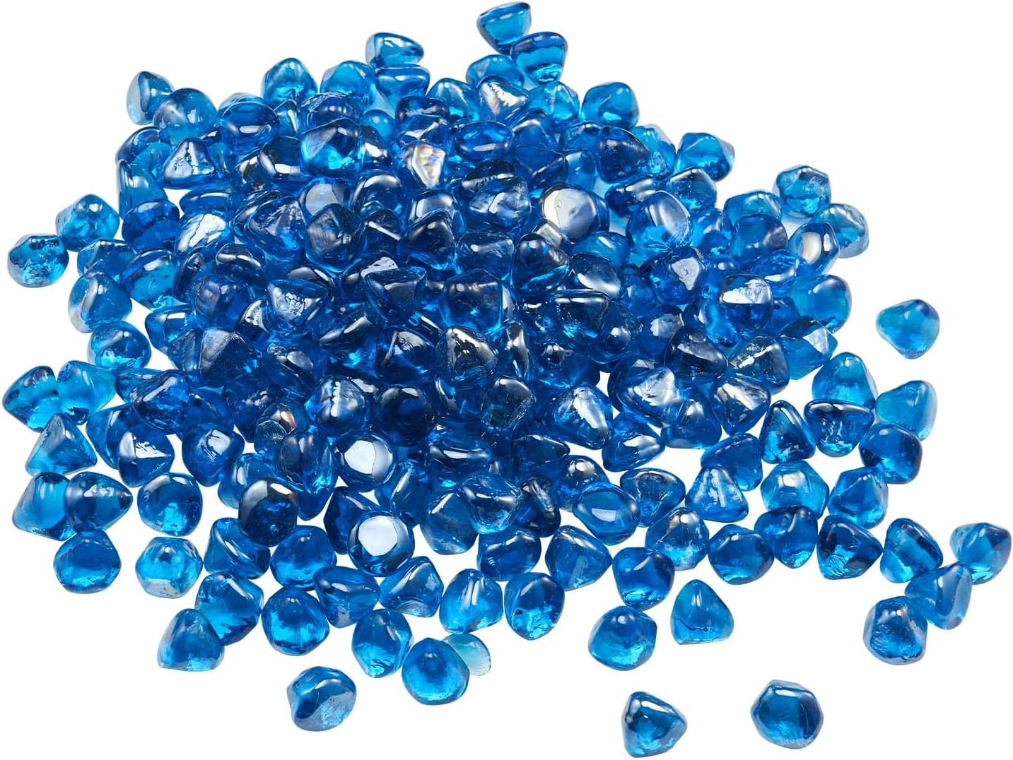 VEVOR Fire Glass, 20 lbs, Caribbean Blue, 1 Inch High-Temperature Resistant Reflective Diamond Beads, Smokeless Fire Pit Glass for Outdoor Table & Landscaping