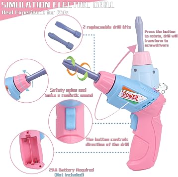 Magic4U Kids Tool Set, 48 Pcs Pretend Play Tool Toys with Tool Belt