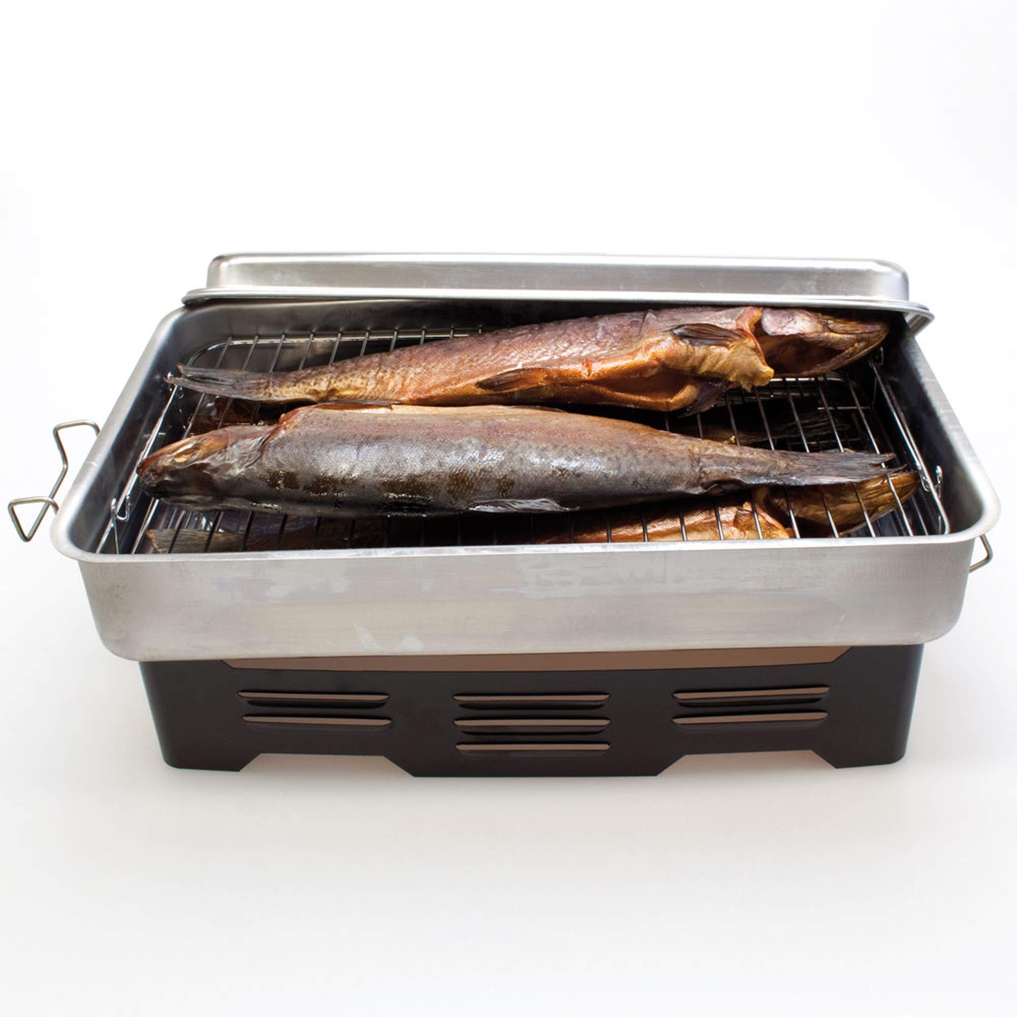 Eversmoke Edelstahl Tischräucherofen Set mit 2x Brennpaste für Fisch, Wurst, Käse/Räuchern Grillofen inkl Brennpaste