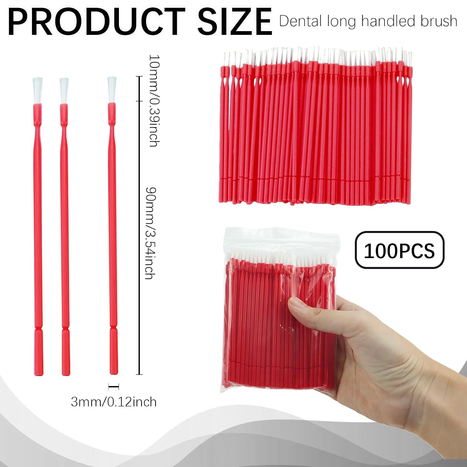 Disposable Micro Applicator Brushes 100Pcs, Dental Brush Sticks with Bendable Tip Professional Dental Supplies for Home and Professional Use
