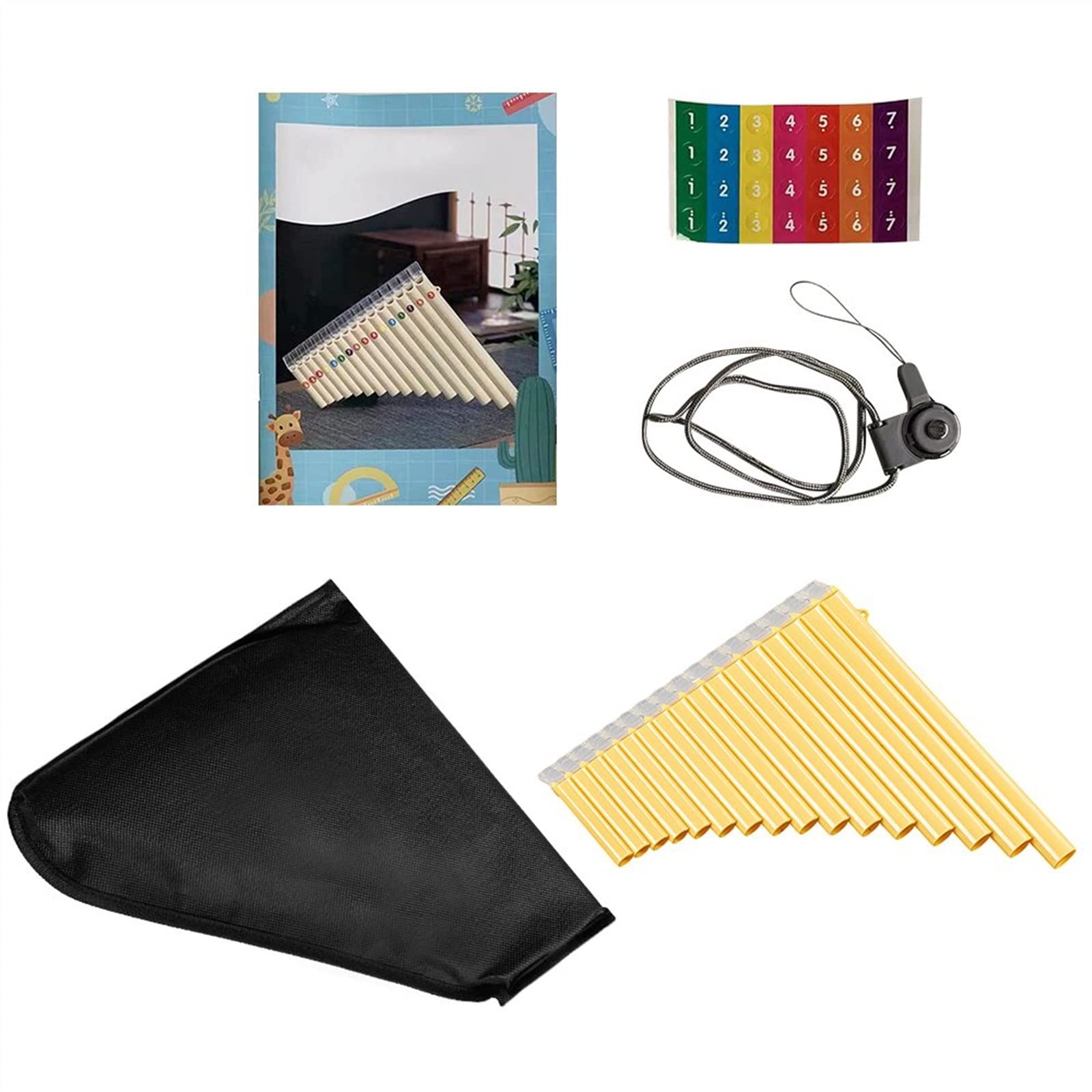 Flauti di Pan Flauto di Pan A 16 Tubi Resina ABS G-A2 Chiave Flauto di Pan Facile Apprendimento per Regalo per Principianti (Color : 3)