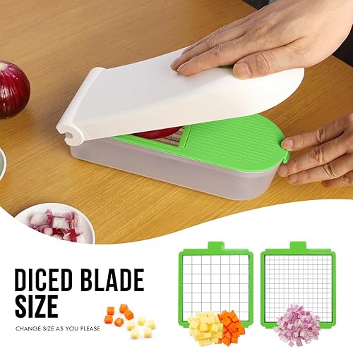 Miniatura 2 de LHS Procesador manual de alimentos, picador grande de verduras, 33.9 fl oz, picadora de ajo, cebolla para verduras, ensaladas, frutas, nueces, sin