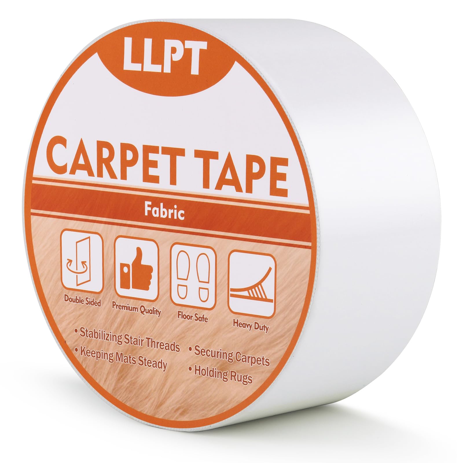 LLPT Double Sided Carpet Tape for Area Rugs 2" x 12 Yards Residue Free Heavy Duty Removable Easy Use Strong Adhesive Rug Gripper Tape for Laminate