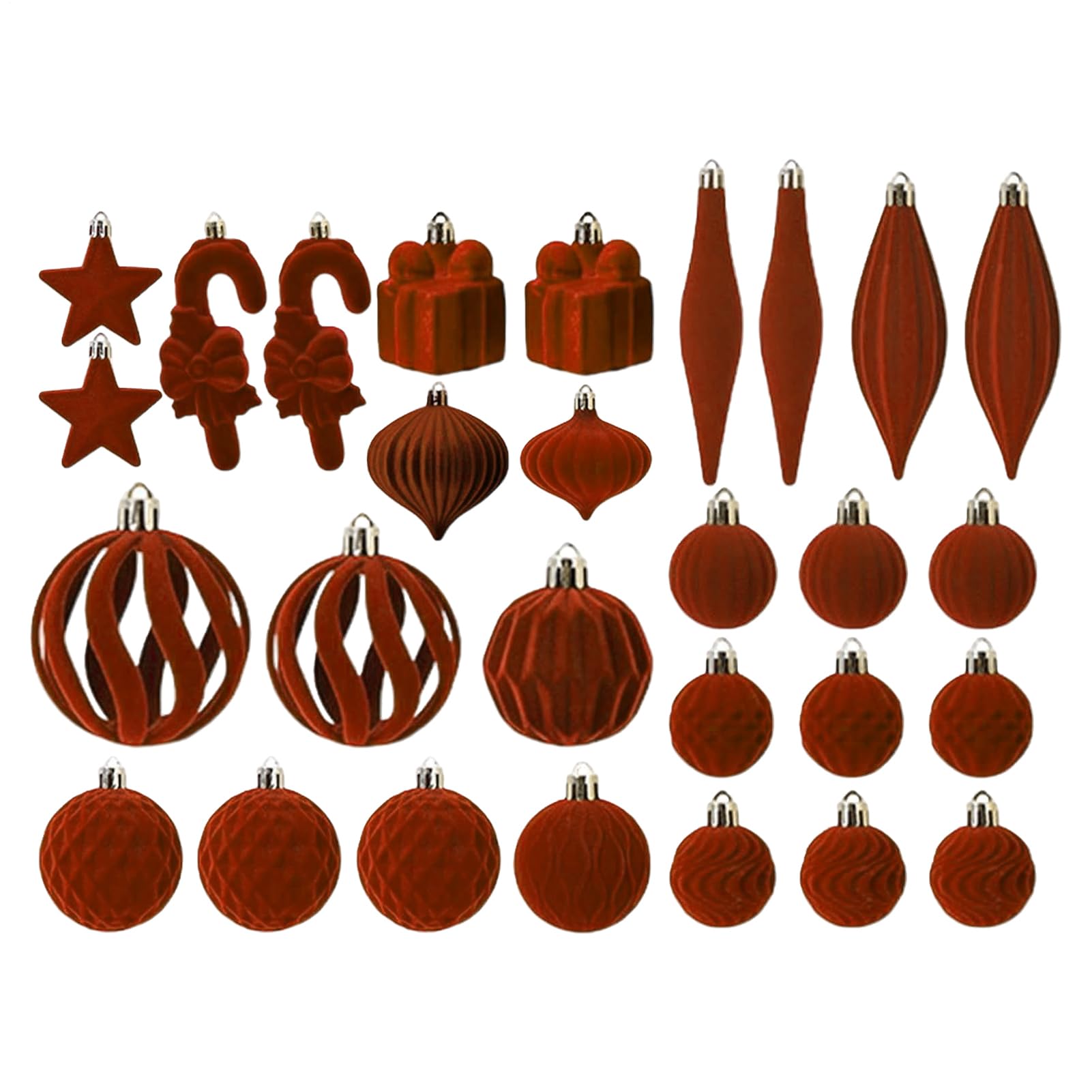 Décorations d'arbre de Noël en velours pour intérieur extérieur