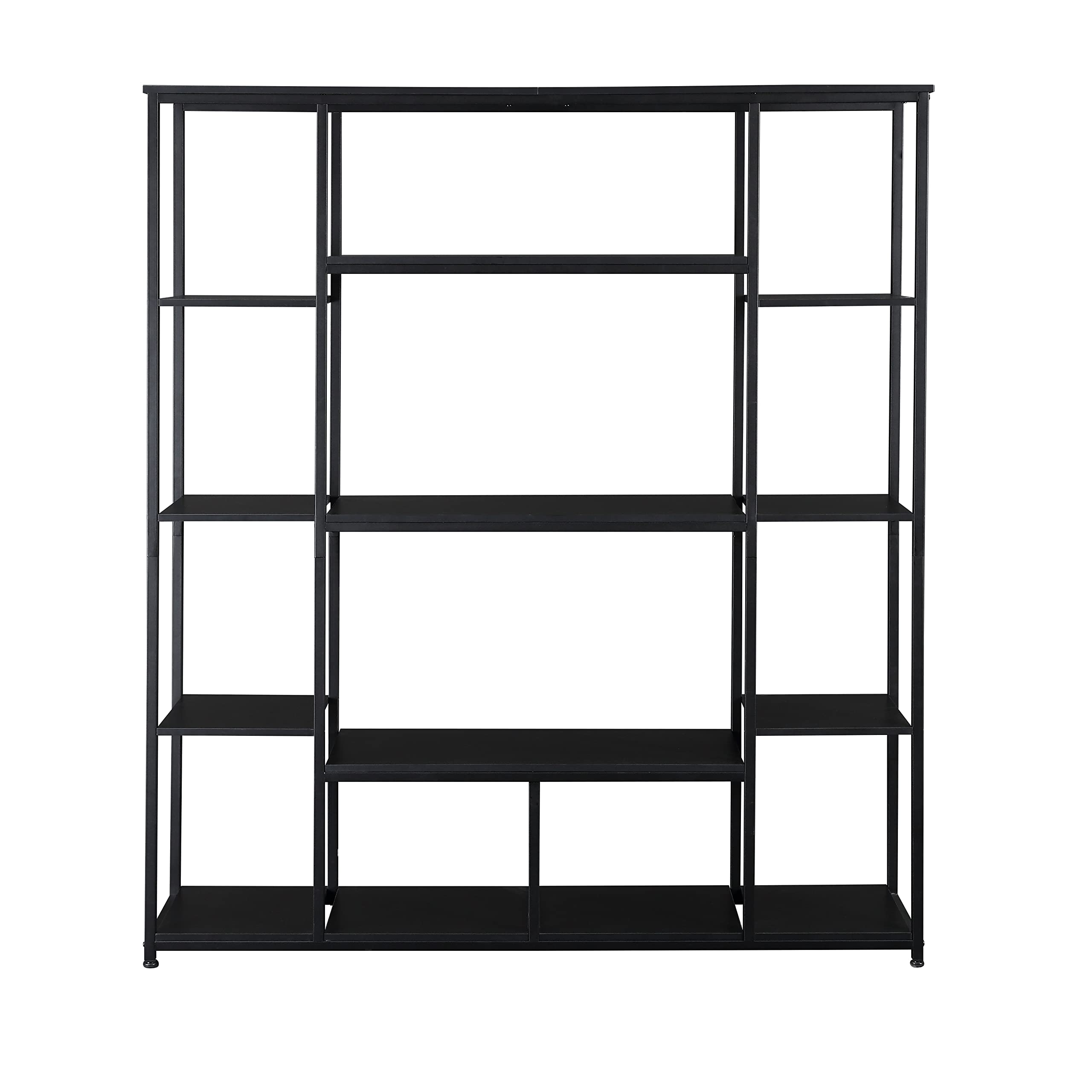 Estantería de 5 niveles, estantería alta industrial, estante de almacenamiento rústico independiente para sala de estar, dormitorio y oficina en casa, marco de metal, muebles de decoración de exhibición 8