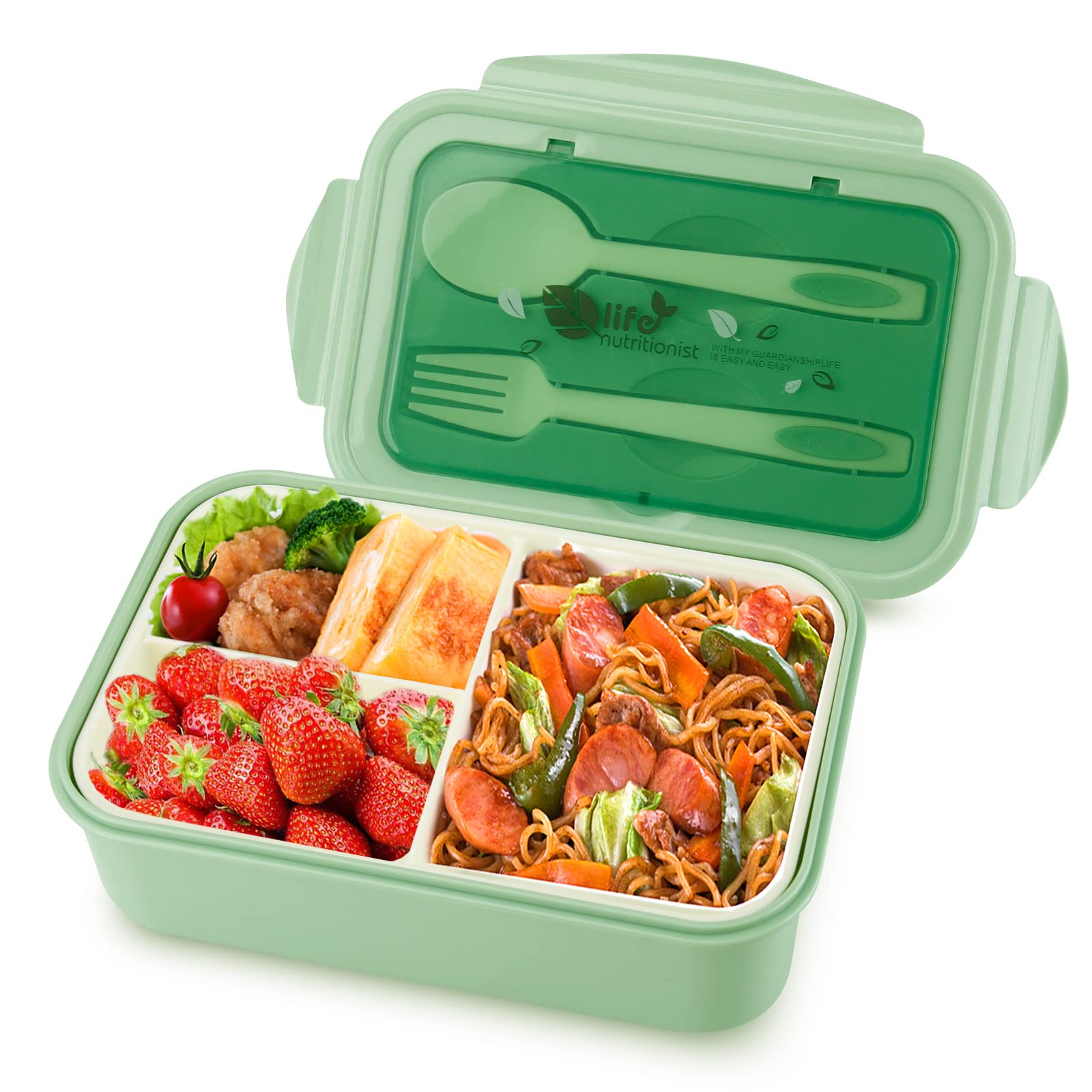 Set Pranzo Bento Bambini PinkSheep 1200 Ml - 3 Scomparti, Borraccia Senza BPA, Borsa Termica, Tema Sirena