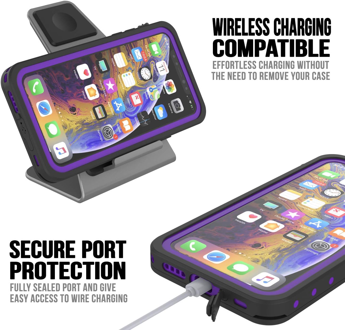 Punkcase iPhone 11 Waterproof Case [StudStar Series] [Slim Fit] [IP68 Certified] [Shockproof] [Dirtproof] [Snowproof] 360 Full Body Armor Cover Compatible with Apple iPhone 11 [Purple]
