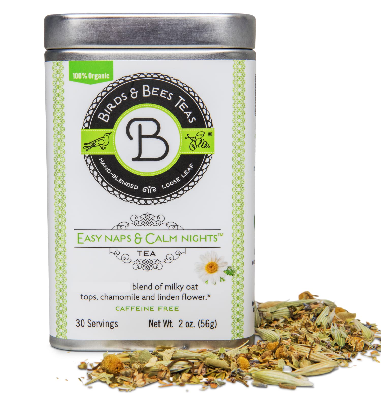 Birds & Bees Teas - Sleep & Bedtime Organic Loose Leaf Blend Calming Tea for Insomnia Relief (30 Servings, 2.0oz)
