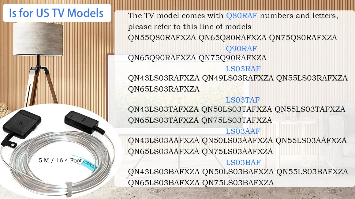BN39-02470A/BN39-03006A Frame TV Cable compatible con Samsung Frame TV | Cable de conexión One Connect para televisores QN43-215.9 cm LS03RAF LS03TAF LS03AAF LS03FAF LS03BAF LS03DAF QLED 4K