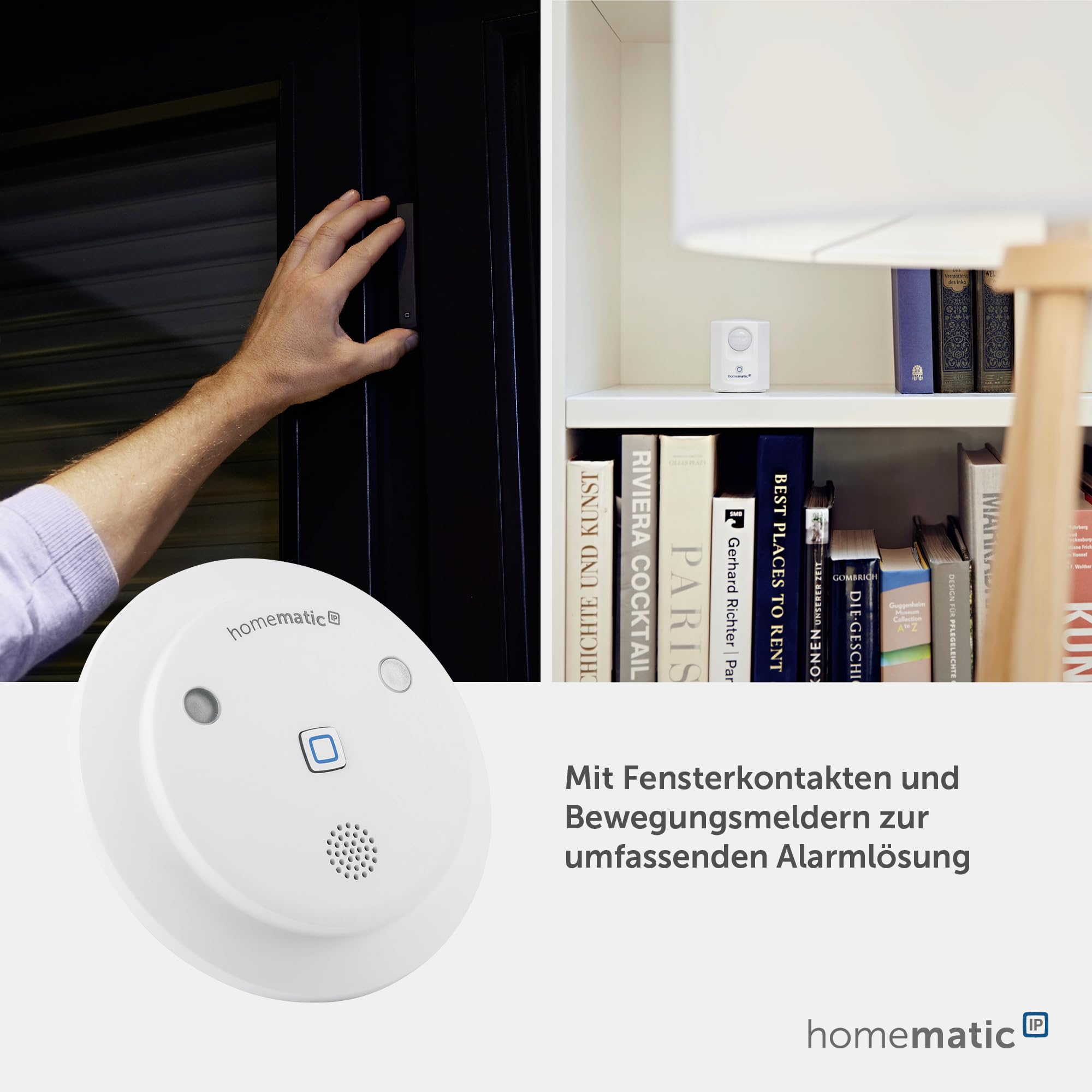 Homematic IP Alarmsirene, Smart Home, kabellose Funk-Innensirene mit App-Funktion warnt hörbar, sichtbar und per Push-Nachricht, 153825A0