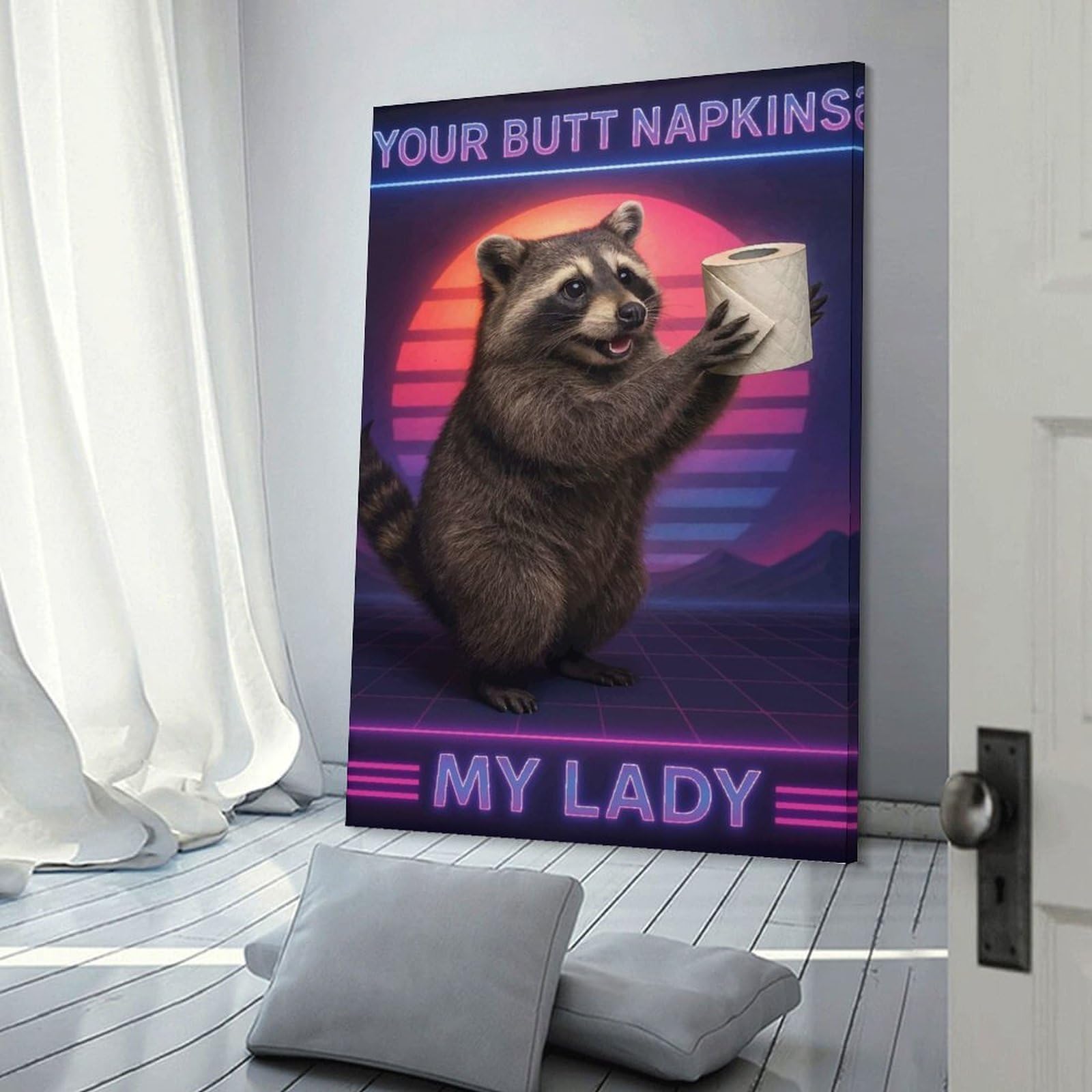 Junmoney Canvas Art Print Your Butt Napkins My Lady, 24x36inch(60x90cm), for Office, Study Or Home Workspace, Home Office Artwork with Decorative Appeal