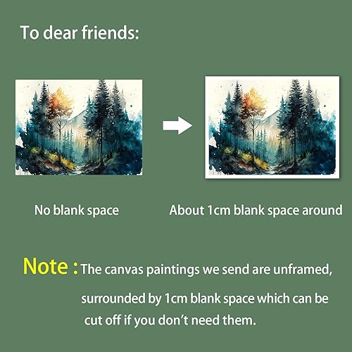 Miniatura 4 de Póster de acuarela de bosque verde, arte de pared de árboles, naturaleza serenidad, paisaje de acuarela, montaña, arte de pared botánico moderno,