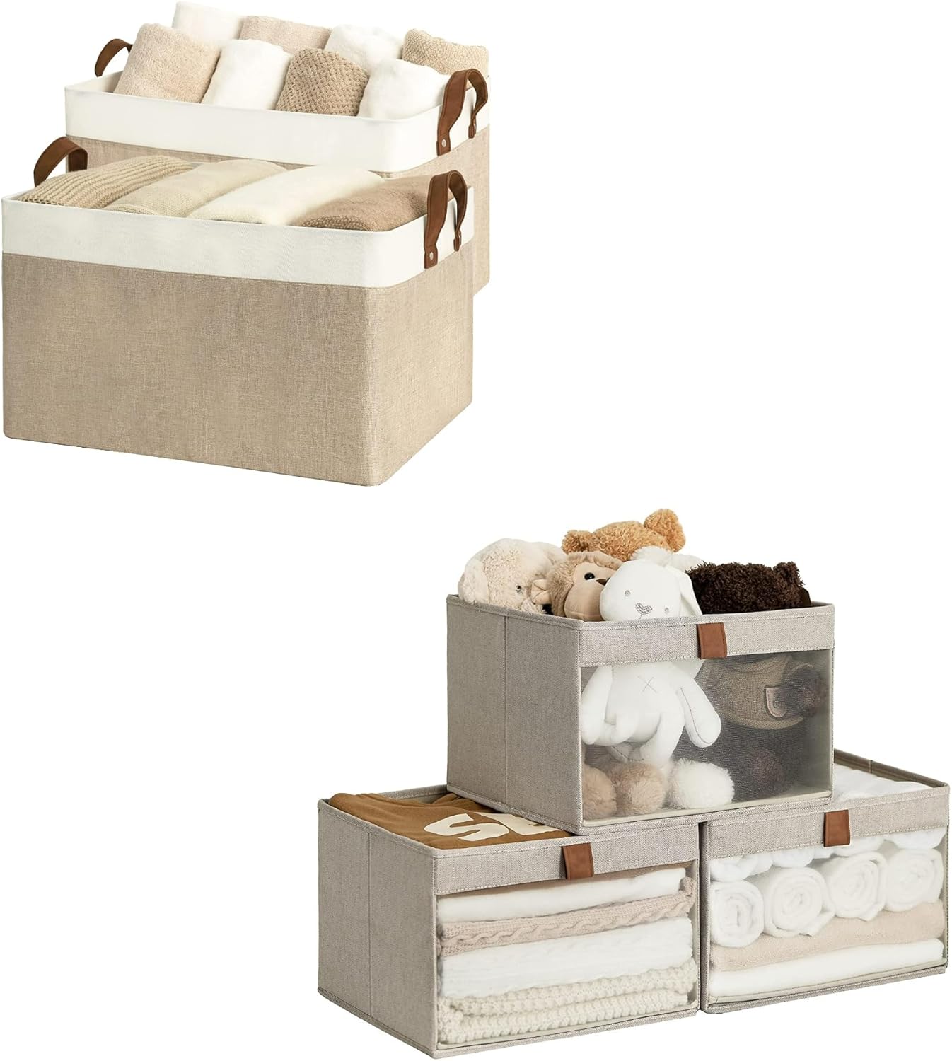 StorageWorks 45L Extra Large Fabric Storage Bins and Closet