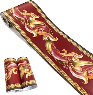 MESOAR Self Adhesive Vintage Red Floral Wallp...,