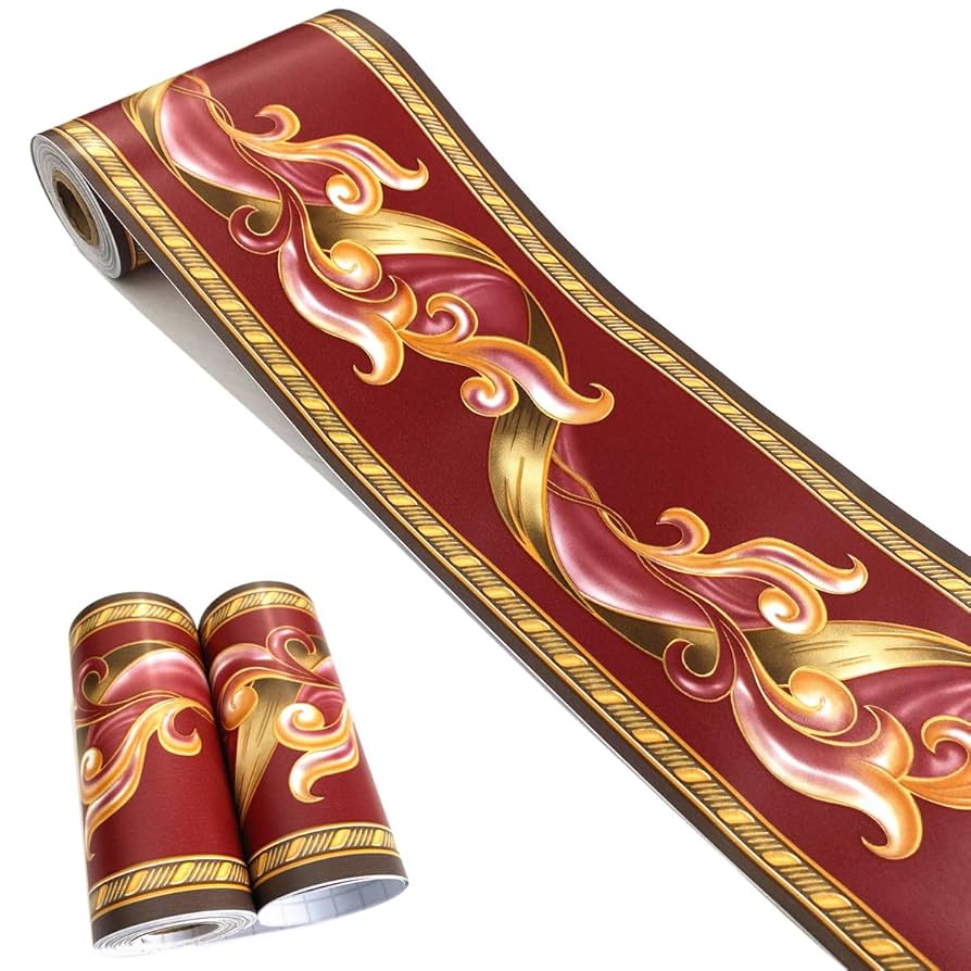 Carta Da Parati Autoadesiva Damascata - Rotolo 10x10 Cm, Motivo Astratto Magenta/Bordeaux - Foto 11