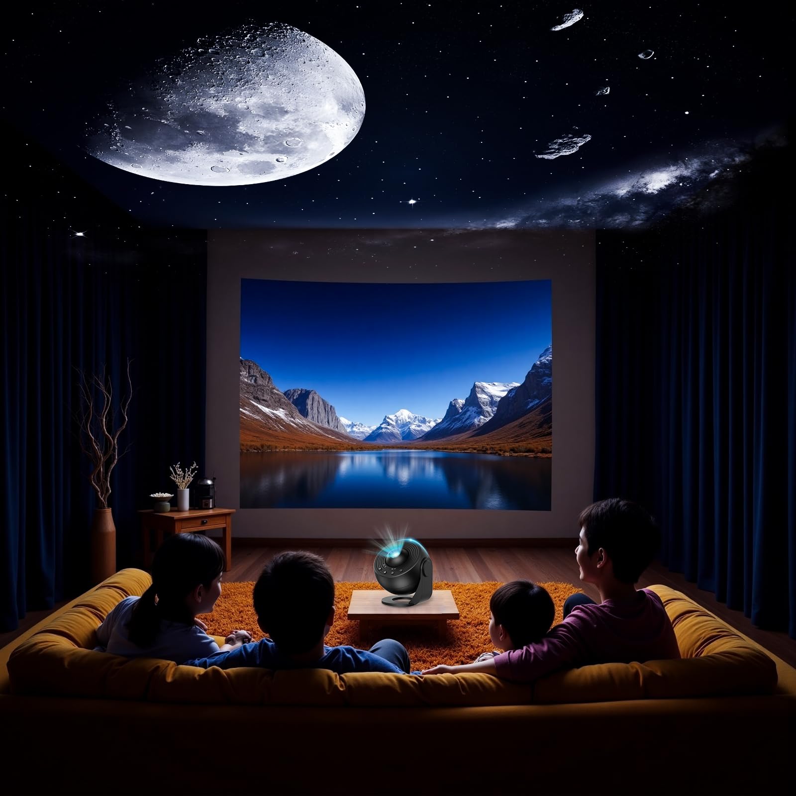 Proyector Estrellas Planetario Pro con 13 Discos de Película, Proyector de Galaxias y Estrellas Real con 13 Discos de Película, Luz Nocturna Infantil,Rotación 360 °, Temporizador
