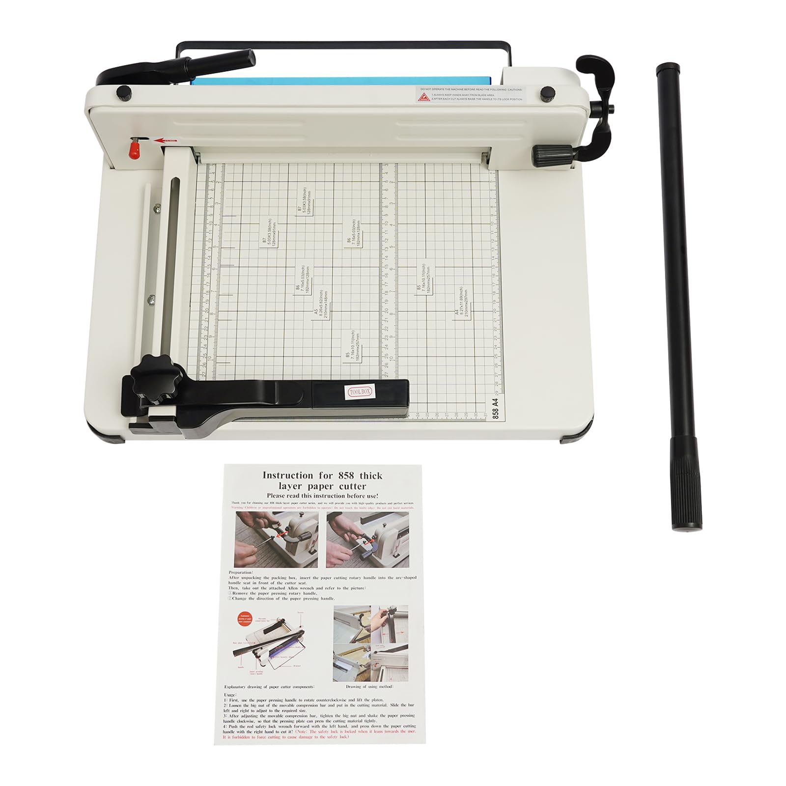 Taglierina industriale a guillotina, formato A4, fino a 400 fogli, taglierina manuale a leva, per ufficio e produzione di carta, foto, pelle e tessuto, beige