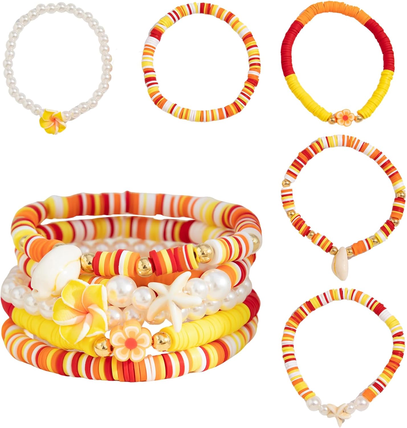 Bracelets empilables avec perles semi-précieuses et argent - France Bracelets empilables avec perles semi-précieuses et argent - France